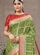 Zari Weaving Saree In Mehndi Green Color